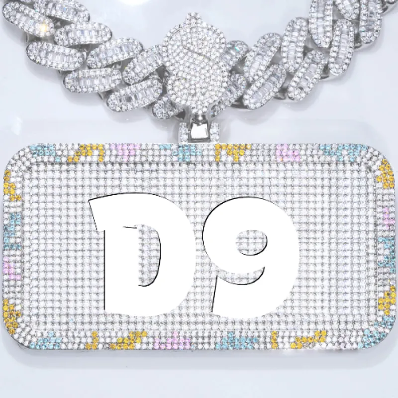 CUSTOM LETTER NECKLACE 3D COLORFUL SQUARE sold by The GUU Shop