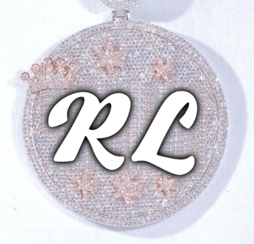 CUSTOM LETTER NECKLACE 3D BIG CROWN DISC made by The GUU Shop