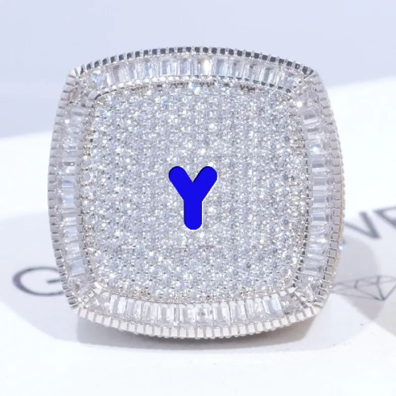 CUSTOM LETTER 3D ICED RING sold by The GUU Shop