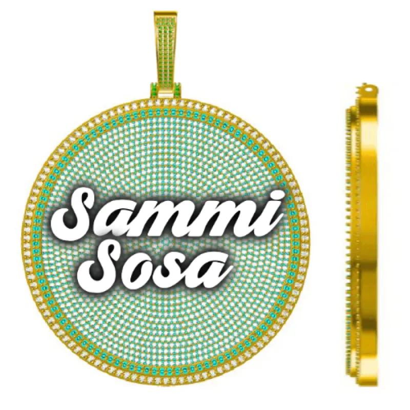 CUSTOM LETTER NECKLACE 3D BIG DISC made by The GUU Shop