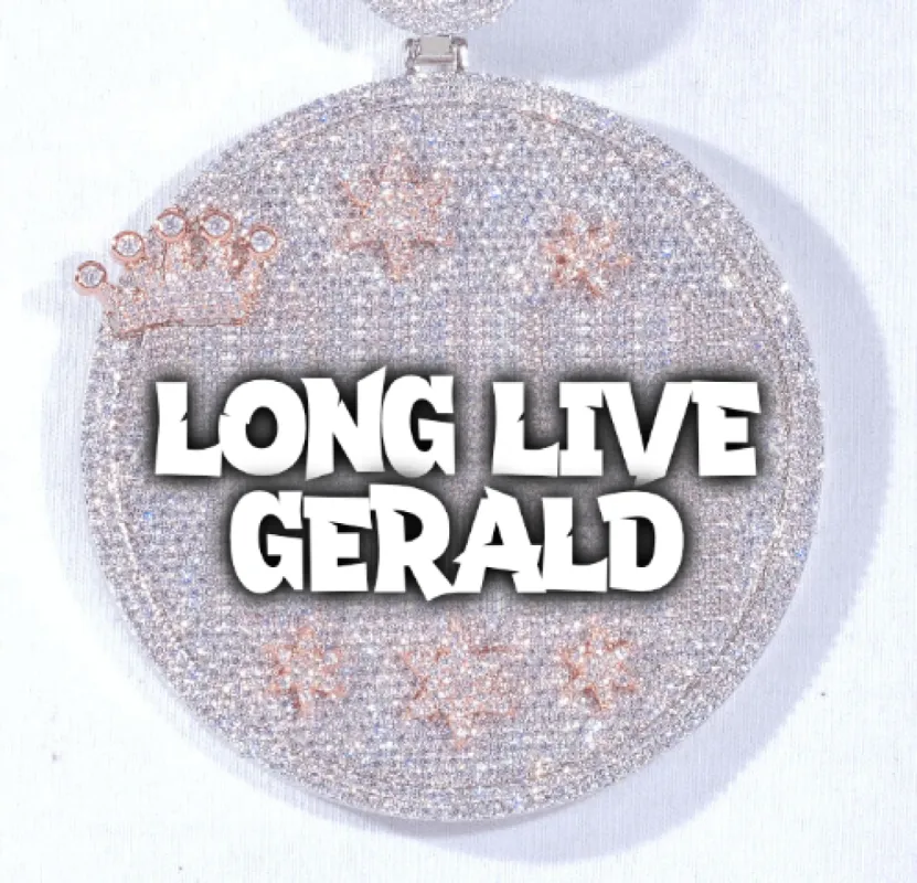 CUSTOM LETTER NECKLACE 3D BIG CROWN DISC sold by The GUU Shop