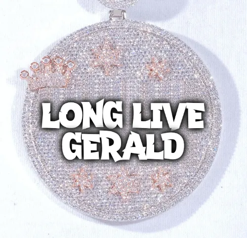 CUSTOM LETTER NECKLACE 3D BIG CROWN DISC sold by The GUU Shop