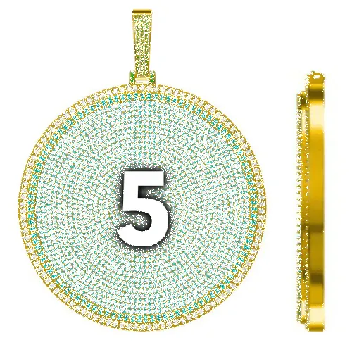 CUSTOM LETTER NECKLACE 3D BIG DISC sold by The GUU Shop