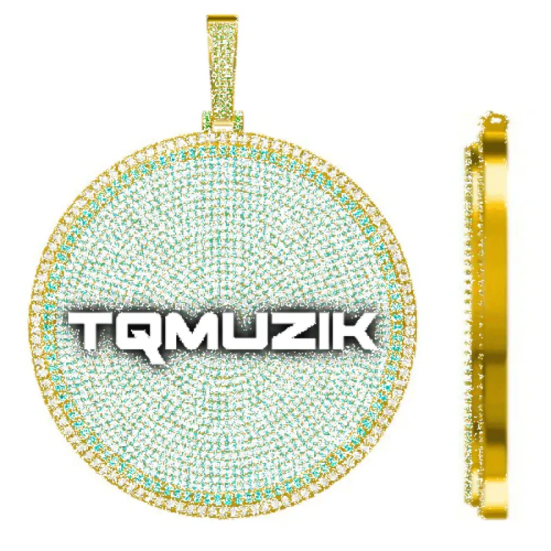 CUSTOM LETTER NECKLACE 3D BIG DISC sold by The GUU Shop