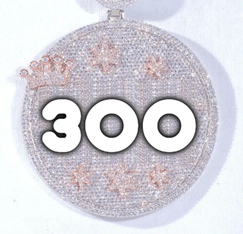 CUSTOM LETTER NECKLACE 3D BIG CROWN DISC sold by The GUU Shop