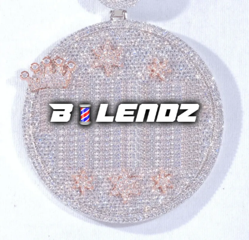 CUSTOM LETTER NECKLACE 3D BIG CROWN DISC sold by The GUU Shop