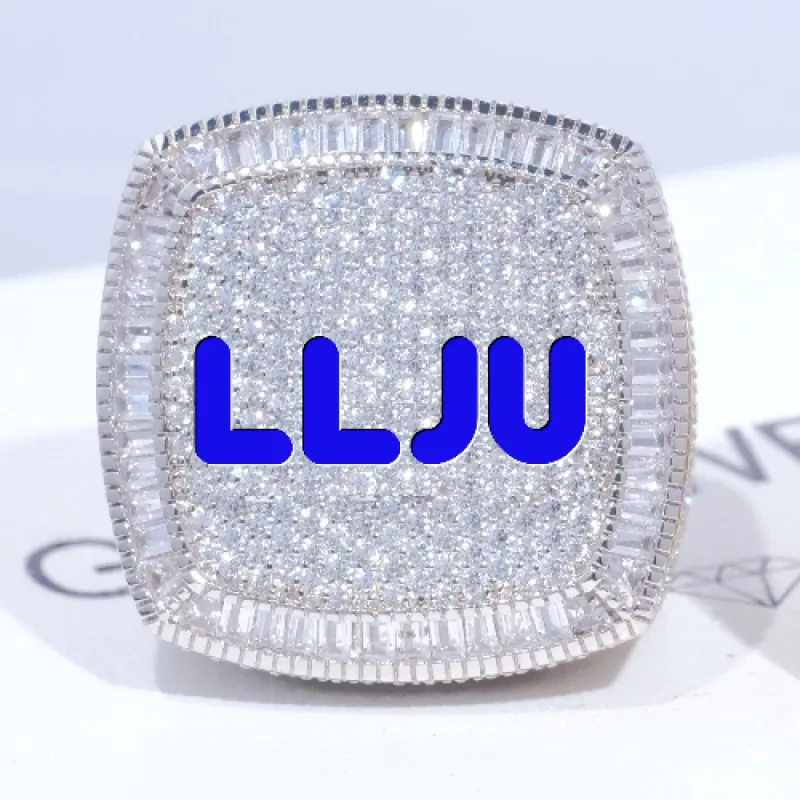 CUSTOM LETTER 3D ICED RING sold by The GUU Shop