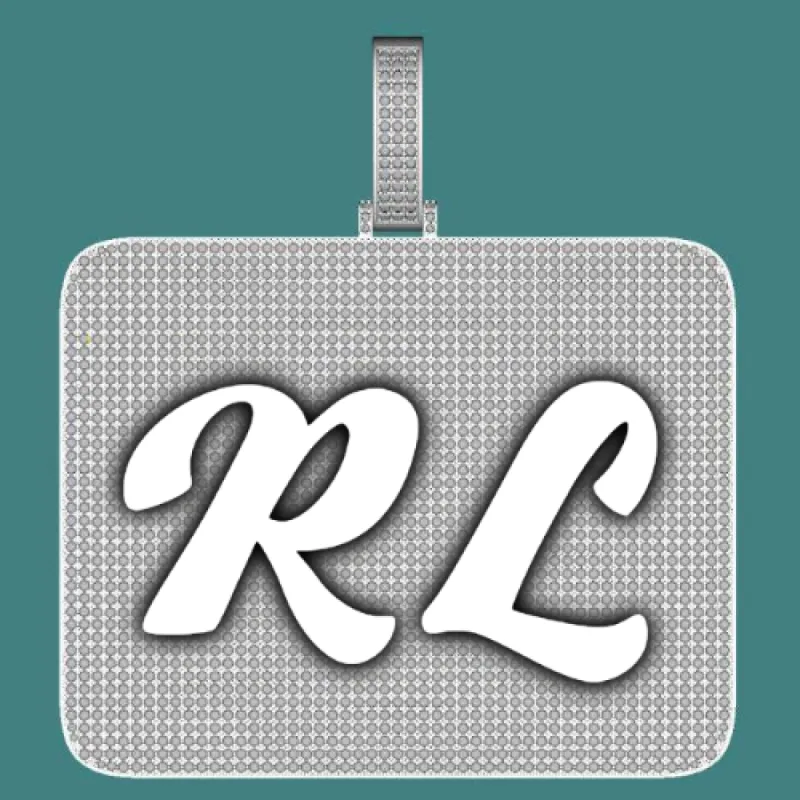 CUSTOM LETTER NECKLACE 3D BIG SQUARE sold by The GUU Shop