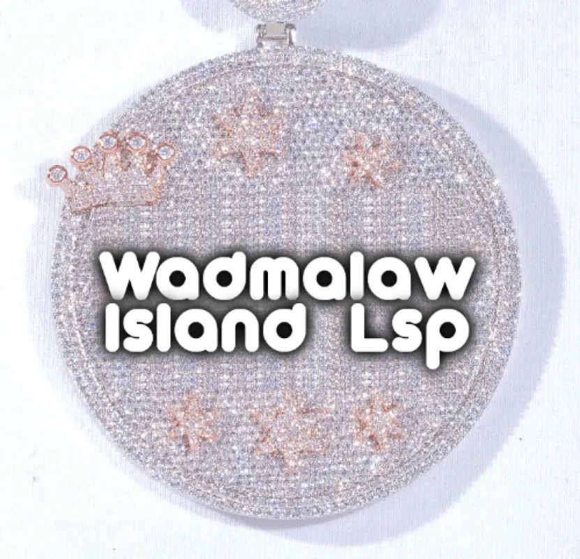 CUSTOM LETTER NECKLACE 3D BIG CROWN DISC sold by The GUU Shop