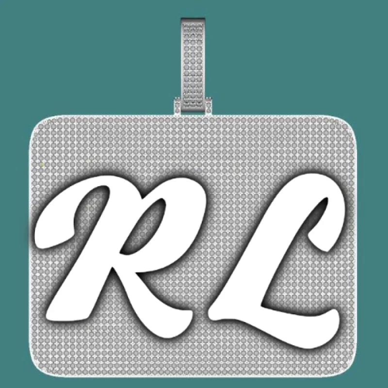 CUSTOM LETTER NECKLACE 3D BIG SQUARE sold by The GUU Shop