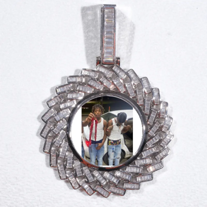 Large 3D Baguette Custom Picture Pendant sold by The GUU Shop