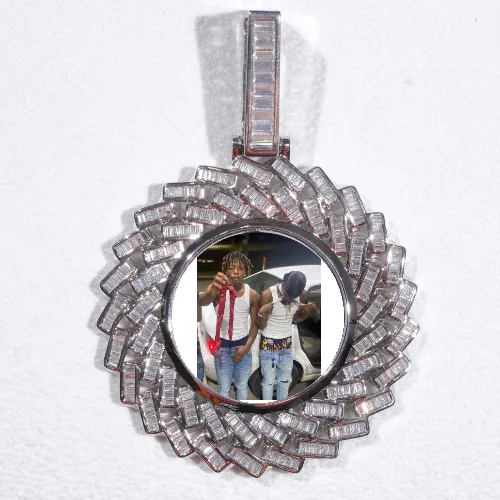 Large 3D Baguette Custom Picture Pendant sold by The GUU Shop