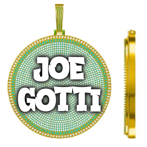 CUSTOM LETTER NECKLACE 3D BIG DISC sold by The GUU Shop