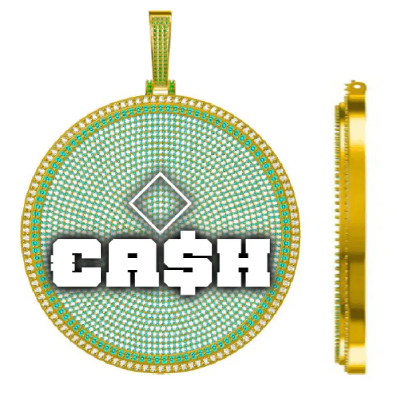 CUSTOM LETTER NECKLACE 3D BIG DISC sold by The GUU Shop