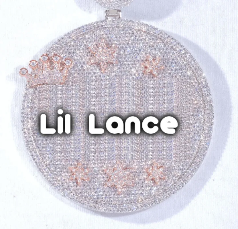 CUSTOM LETTER NECKLACE 3D BIG CROWN DISC sold by The GUU Shop