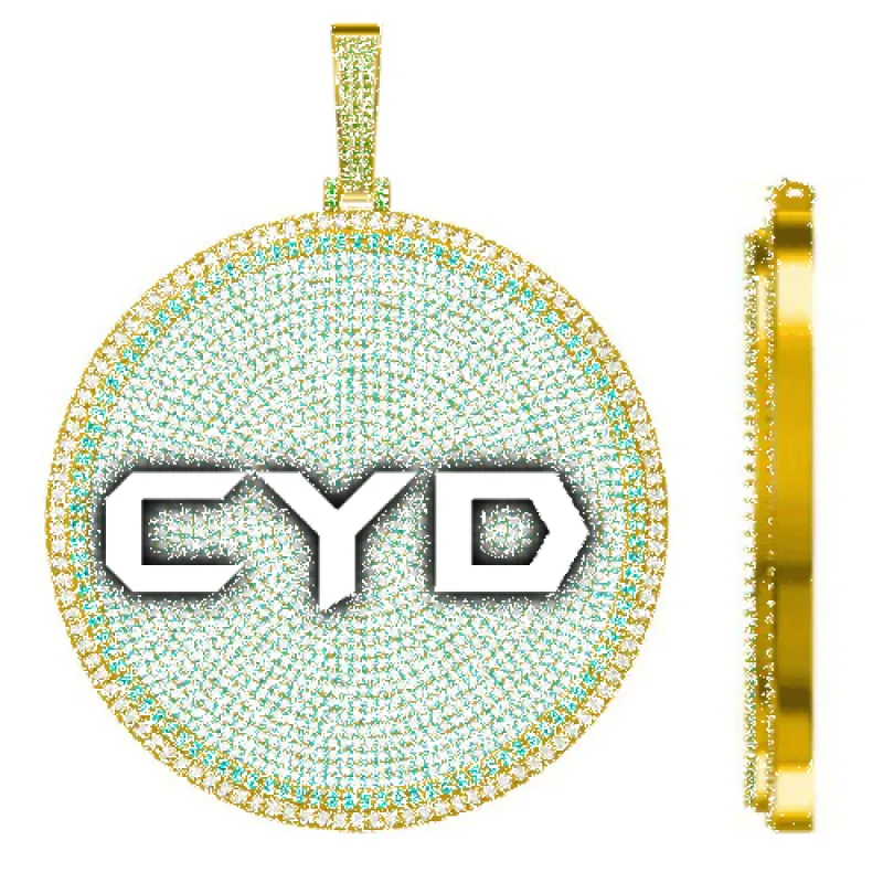 CUSTOM LETTER NECKLACE 3D BIG DISC sold by The GUU Shop