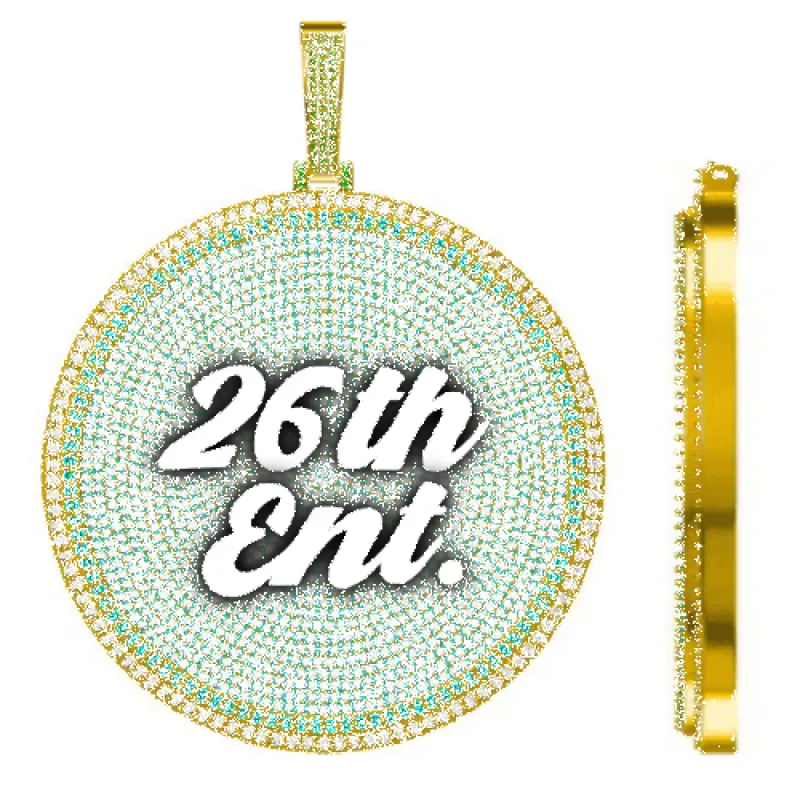 CUSTOM LETTER NECKLACE 3D BIG DISC sold by The GUU Shop