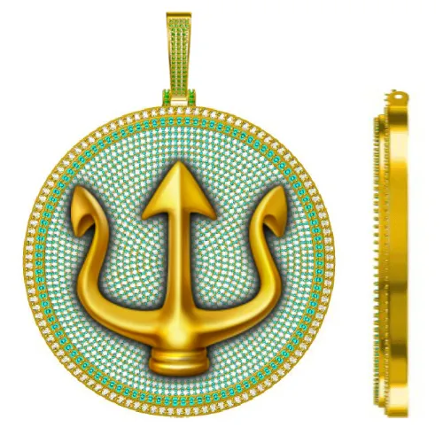 CUSTOM LETTER NECKLACE 3D BIG DISC sold by The GUU Shop