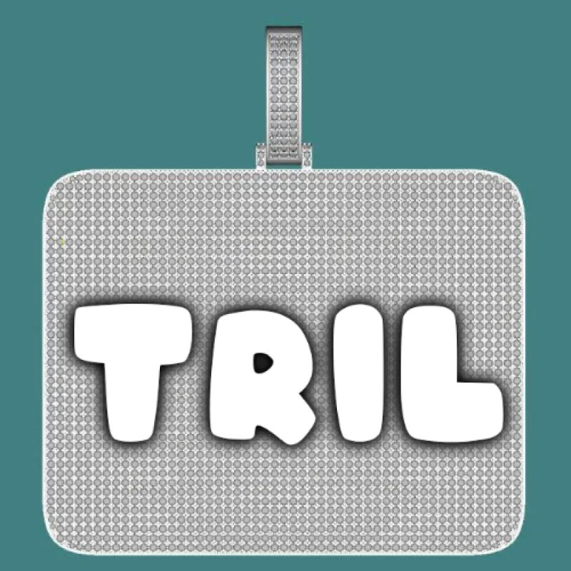 CUSTOM LETTER NECKLACE 3D BIG SQUARE sold by The GUU Shop