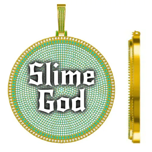 CUSTOM LETTER NECKLACE 3D BIG DISC sold by The GUU Shop