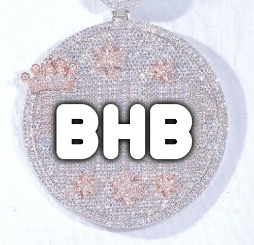 CUSTOM LETTER NECKLACE 3D BIG CROWN DISC sold by The GUU Shop