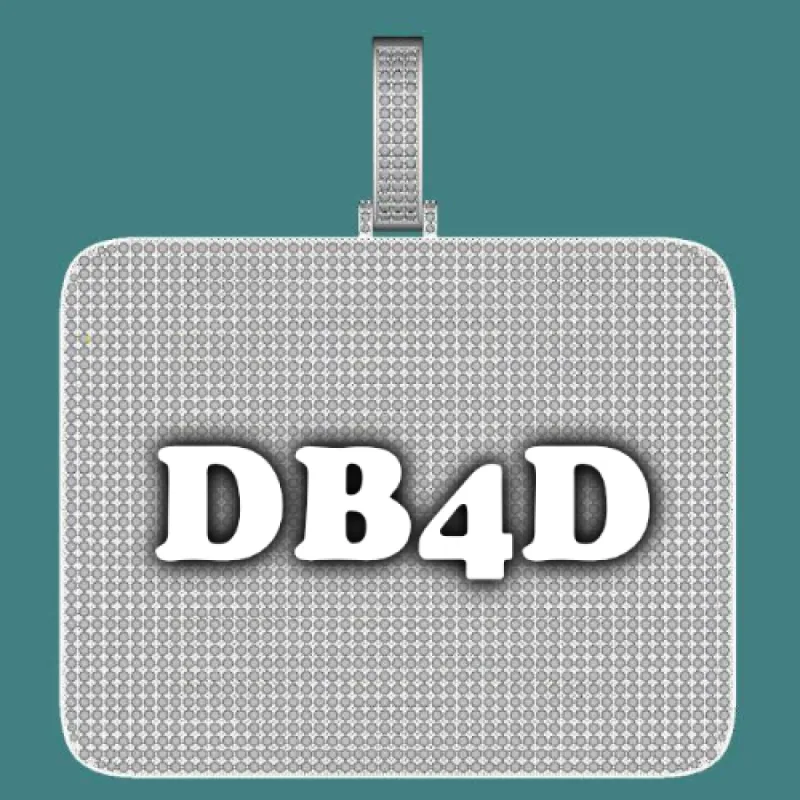 CUSTOM LETTER NECKLACE 3D BIG SQUARE sold by The GUU Shop