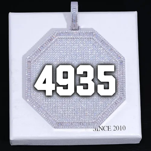 CUSTOM LETTER NECKLACE 3D BIG OCTAGON sold by The GUU Shop