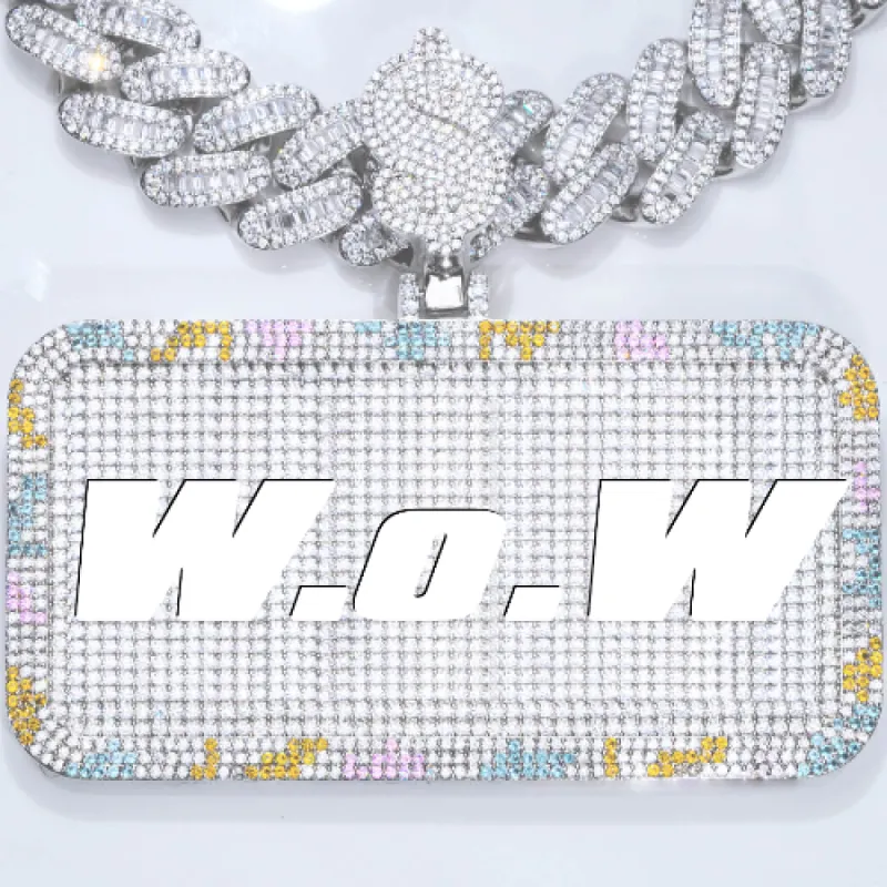 CUSTOM LETTER NECKLACE 3D COLORFUL SQUARE sold by The GUU Shop