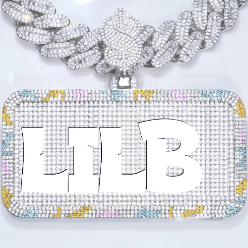 CUSTOM LETTER NECKLACE 3D COLORFUL SQUARE sold by The GUU Shop