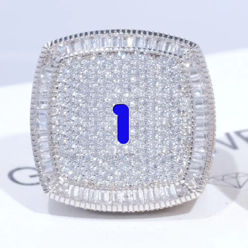 CUSTOM LETTER 3D ICED RING sold by The GUU Shop