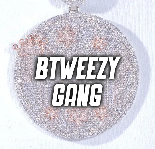 CUSTOM LETTER NECKLACE 3D BIG CROWN DISC sold by The GUU Shop