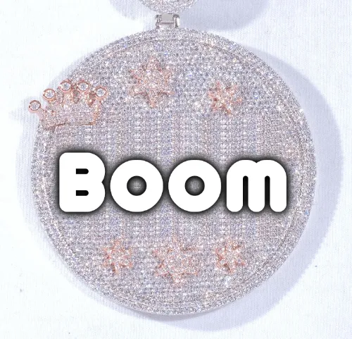 CUSTOM LETTER NECKLACE 3D BIG CROWN DISC sold by The GUU Shop