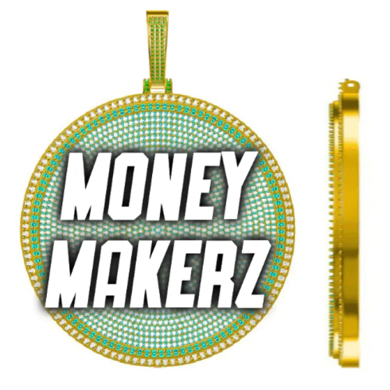 CUSTOM LETTER NECKLACE 3D BIG DISC sold by The GUU Shop