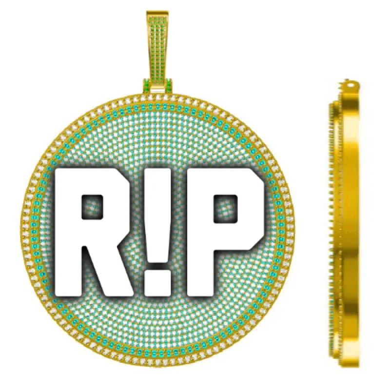 CUSTOM LETTER NECKLACE 3D BIG DISC sold by The GUU Shop