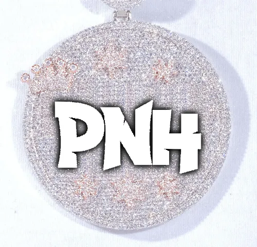 CUSTOM LETTER NECKLACE 3D BIG CROWN DISC sold by The GUU Shop