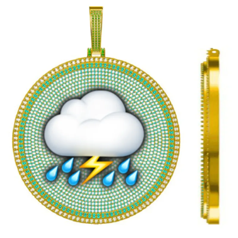 CUSTOM LETTER NECKLACE 3D BIG DISC sold by The GUU Shop