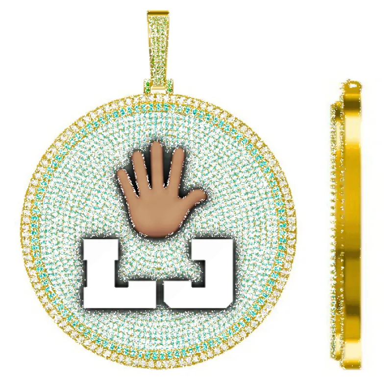 CUSTOM LETTER NECKLACE 3D BIG DISC sold by The GUU Shop