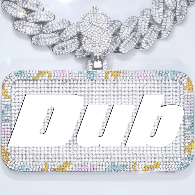 CUSTOM LETTER NECKLACE 3D COLORFUL SQUARE sold by The GUU Shop