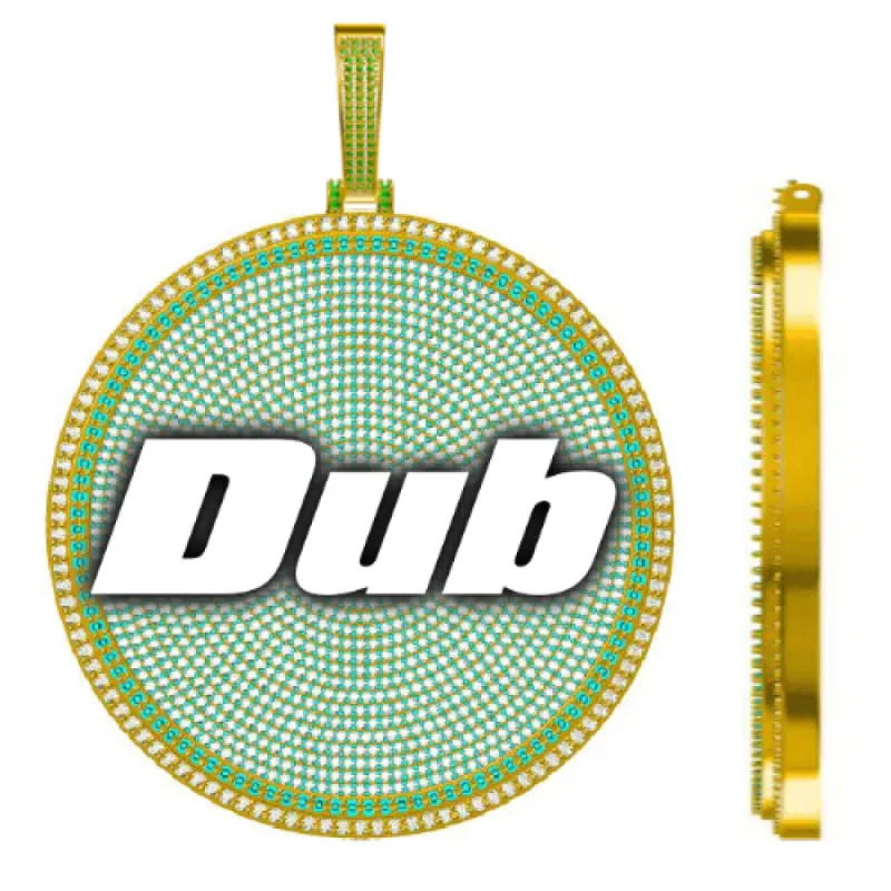 CUSTOM LETTER NECKLACE 3D BIG DISC sold by The GUU Shop