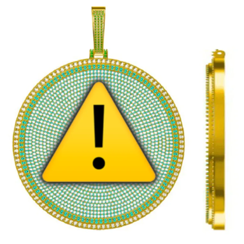 CUSTOM LETTER NECKLACE 3D BIG DISC made by The GUU Shop