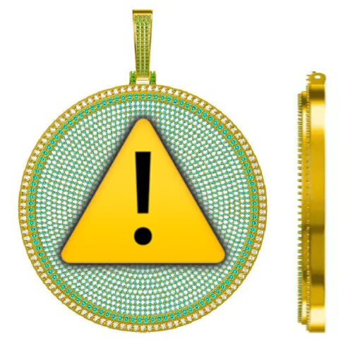 CUSTOM LETTER NECKLACE 3D BIG DISC sold by The GUU Shop