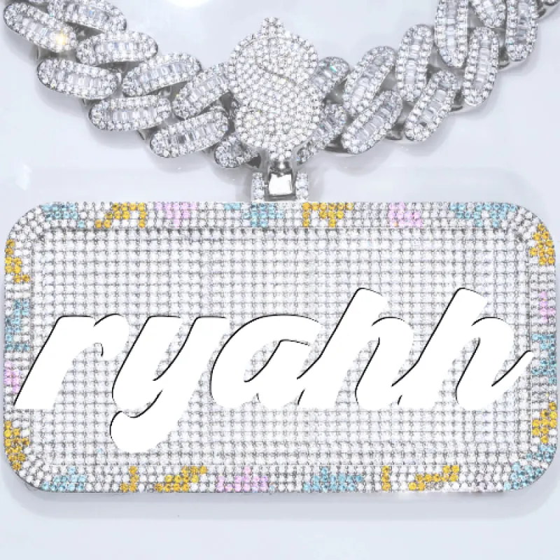 CUSTOM LETTER NECKLACE 3D COLORFUL SQUARE sold by The GUU Shop