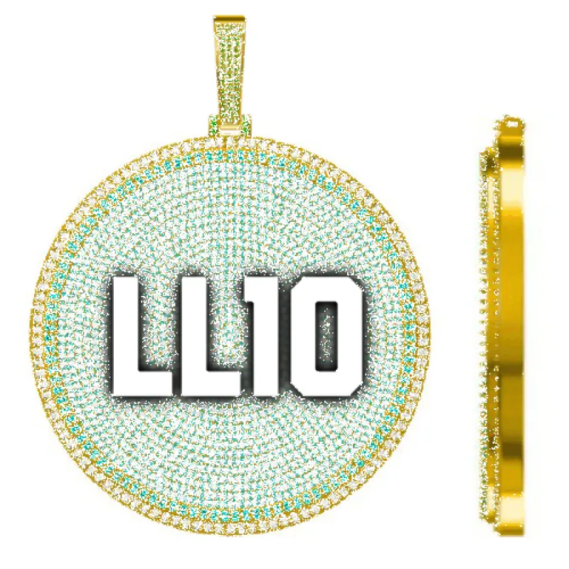 CUSTOM LETTER NECKLACE 3D BIG DISC sold by The GUU Shop