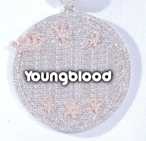 CUSTOM LETTER NECKLACE 3D BIG CROWN DISC sold by The GUU Shop