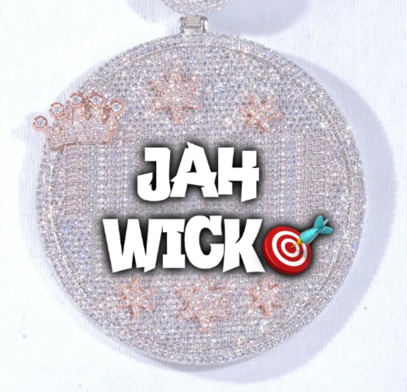 CUSTOM LETTER NECKLACE 3D BIG CROWN DISC sold by The GUU Shop