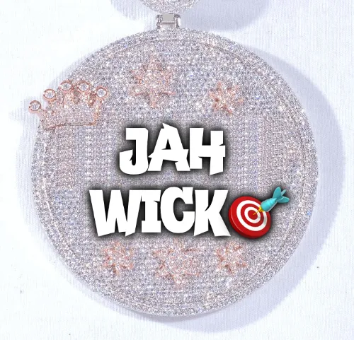 CUSTOM LETTER NECKLACE 3D BIG CROWN DISC sold by The GUU Shop