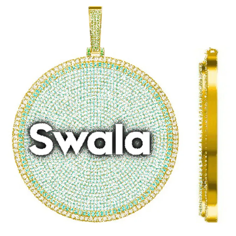 CUSTOM LETTER NECKLACE 3D BIG DISC sold by The GUU Shop