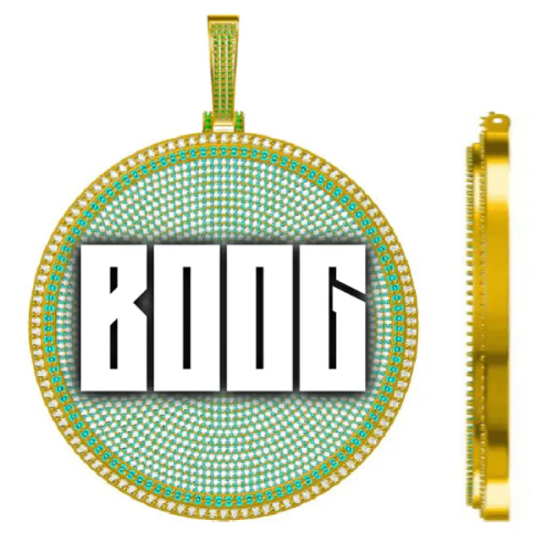 CUSTOM LETTER NECKLACE 3D BIG DISC sold by The GUU Shop