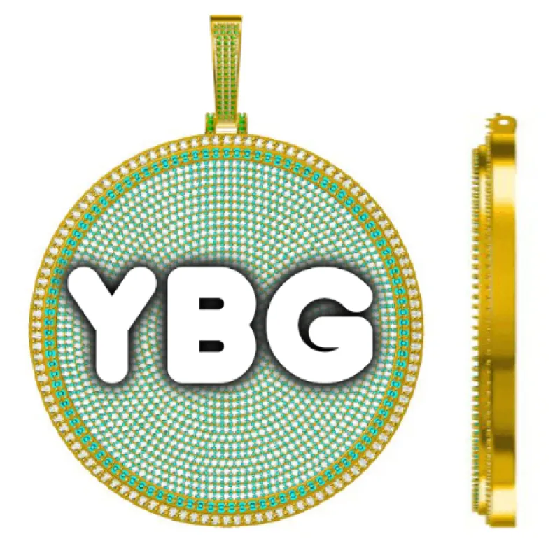 CUSTOM LETTER NECKLACE 3D BIG DISC sold by The GUU Shop