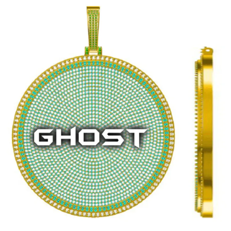 CUSTOM LETTER NECKLACE 3D BIG DISC sold by The GUU Shop